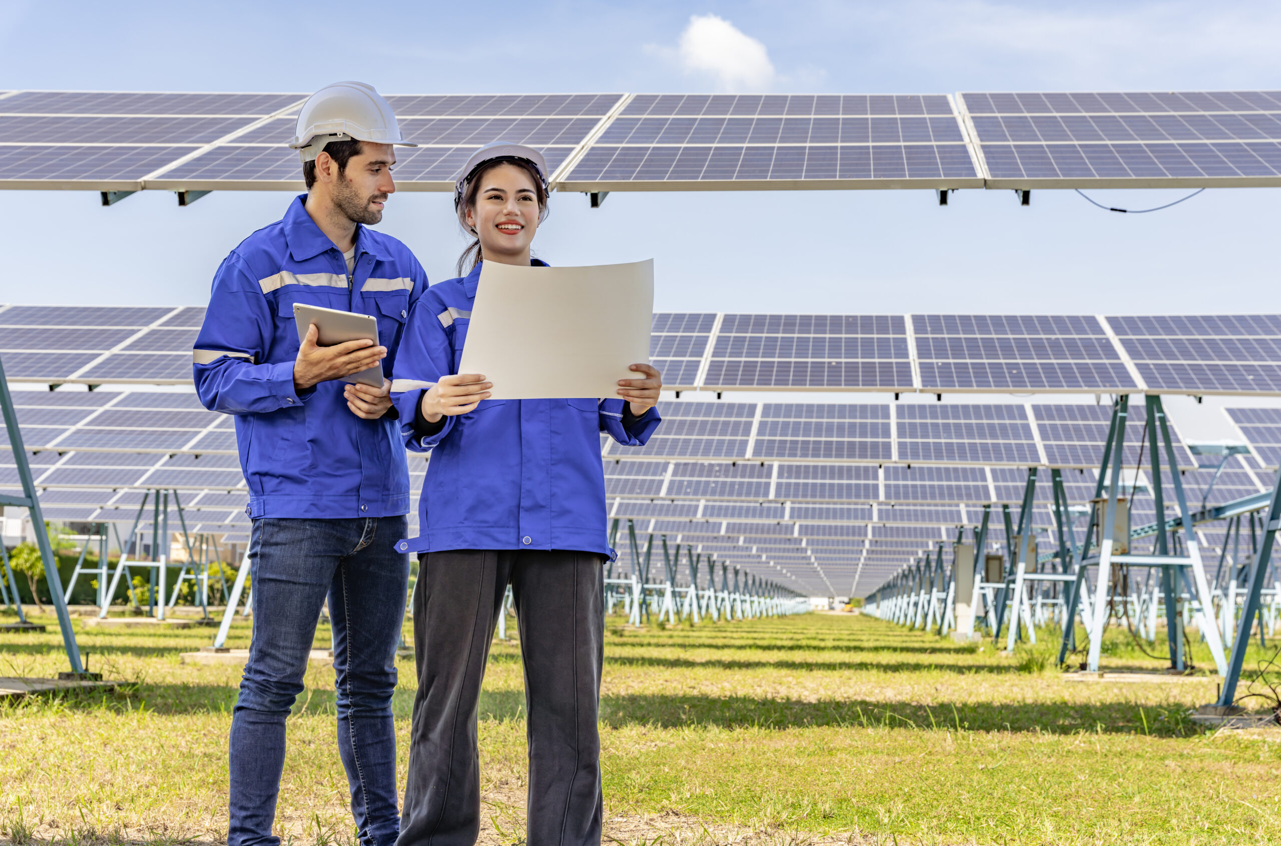 Electrical engineers are examining the working conditions of man